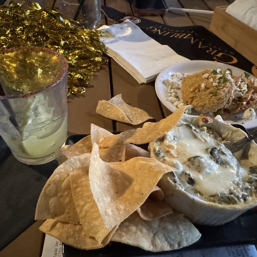 Gocha's Tapas Bar - Spinach Dip Hooray & fried green tomatoes - Tapas Bars Near Me - Atlanta, Georgia