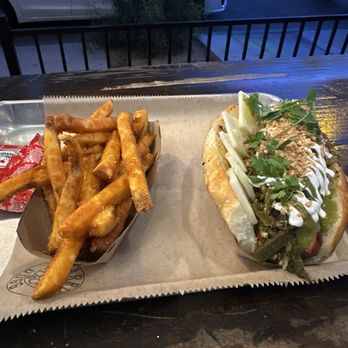 Barrio Dogg - Chihuahua dog with fries - Hot Dogs Near Me - San Diego, California Barrio Dogg - Chihuahua dog with fries - Hot Dogs Near Me - San Diego, California
