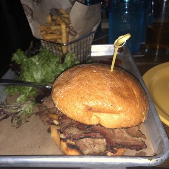 Draft Republic Carlsbad - Pulled pork and brisket sandwich on s potato bun! - Comfort Food Near Me - Carlsbad, California