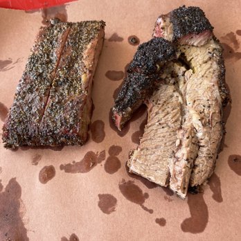 LJ's BBQ - My brisket and pork ribs - Barbeque Near Me - Brenham, Texas