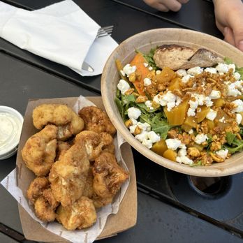 milkbread - Their new Golden Beet salad (w added grilled chicken) and a side of the crispy cauliflower with ranch dressing - Coffee & Tea Near Me - Davidson, North Carolina milkbread - Their new Golden Beet salad (w added grilled chicken) and a side of the crispy cauliflower with ranch dressing - Coffee & Tea Near Me - Davidson, North Carolina