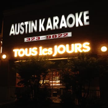 Austin Karaoke - the front of the restaurant at night - Karaoke Near Me - Austin, Texas Austin Karaoke - the front of the restaurant at night - Karaoke Near Me - Austin, Texas