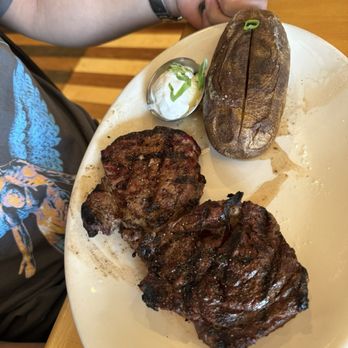 BJ's Restaurant & Brewhouse - Ribeye well with bake potato - New American Near Me - Glendale, California BJ's Restaurant & Brewhouse - Ribeye well with bake potato - New American Near Me - Glendale, California