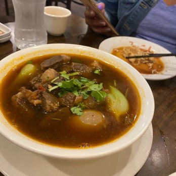 Mama Dough - Oxtail beef Spicy Beef Brisket Noodle Soup with Bok Choy & Braised Egg.  The noodles were amazingly fresh! - Chinese Near Me - Kent, Washington