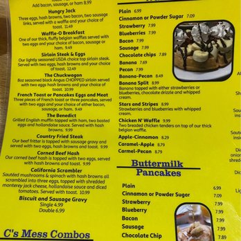 C's Waffles Boardman - Menu - New American Near Me - Youngstown, Ohio