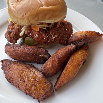 Daiquiri Deck South Siesta Key - Ka-chicken sandwich with side of plantains - Seafood Near Me - Sarasota, Florida Daiquiri Deck South Siesta Key - Ka-chicken sandwich with side of plantains - Seafood Near Me - Sarasota, Florida