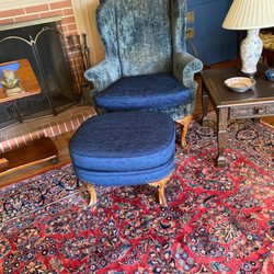 Laszlo's European Upholstery - Pillow and ottoman that Lazlo reupoholstered for me