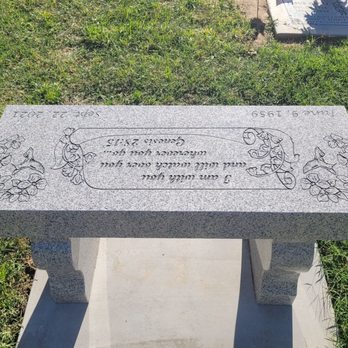 Bell Memorials And Granite Works - Top of mom's bench - Funeral Services & Cemeteries Near Me - Clovis, California Bell Memorials And Granite Works - Top of mom's bench - Funeral Services & Cemeteries Near Me - Clovis, California