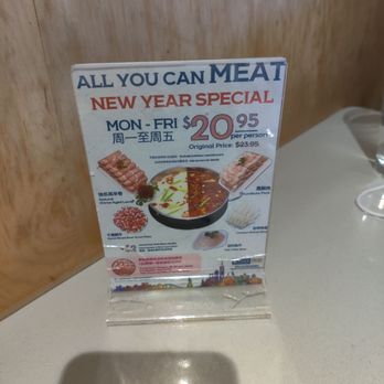 Happy Lamb Hot Pot - From $18.95 to $20.95 for the unlimited meat buffet from Mon-Fri - Chinese Near Me - Flushing, New York Happy Lamb Hot Pot - From $18.95 to $20.95 for the unlimited meat buffet from Mon-Fri - Chinese Near Me - Flushing, New York