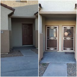B4 picture on the left After picture on the right with the new door