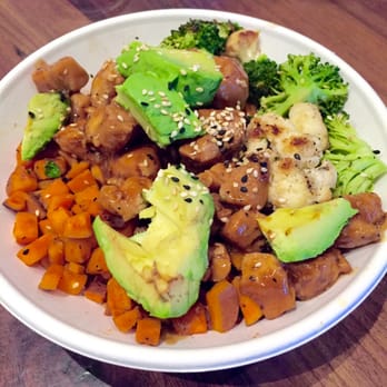 Original ChopShop - Teriyaki Chicken Protein Bowl with Sweet Potato Hash. - New American Near Me - Chandler, Arizona Original ChopShop - Teriyaki Chicken Protein Bowl with Sweet Potato Hash. - New American Near Me - Chandler, Arizona