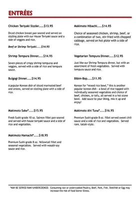 Menu photo 7 Makimoto Sushi Auburn Hills, MI