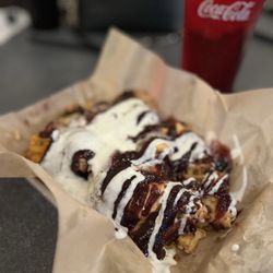 Black Barley Kitchen & Taphouse - Loaded blackberry bbq waffle fries
