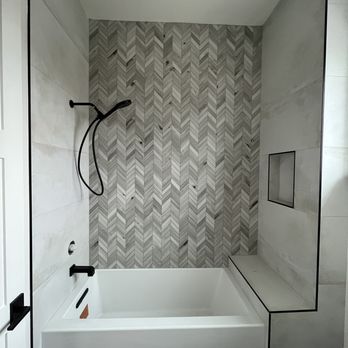 Stager Stone and Tile - a bathtub and shower - Tiling Near Me - San Jose, California Stager Stone and Tile - a bathtub and shower - Tiling Near Me - San Jose, California