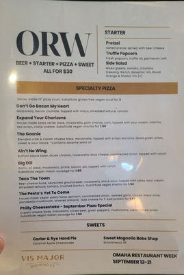 Menu photo 1 Vis Major Brewing Co. Omaha, NE