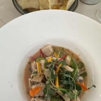Sea Salt - Mahi ceviche with chips - New American Near Me - Anna's Retreat, Virgin Islands Sea Salt - Mahi ceviche with chips - New American Near Me - Anna's Retreat, Virgin Islands