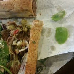 This is the total amount of green pepper the 17 year old was willing to put on my $10.75 sandwich. NEVER.AGAIN