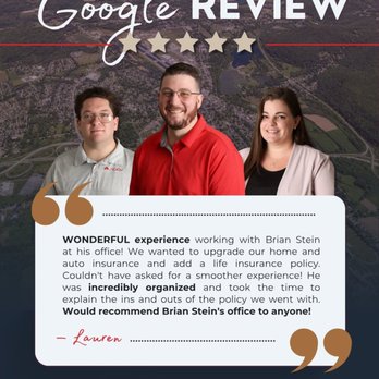 Brian Stein - State Farm Insurance Agent - Thank you for the amazing review! - Home & Rental Insurance Near Me - Horseheads, New York Brian Stein - State Farm Insurance Agent - Thank you for the amazing review! - Home & Rental Insurance Near Me - Horseheads, New York