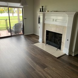 a fireplace in a living room