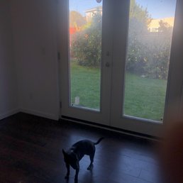 French doors installed and a step down to the backyard.