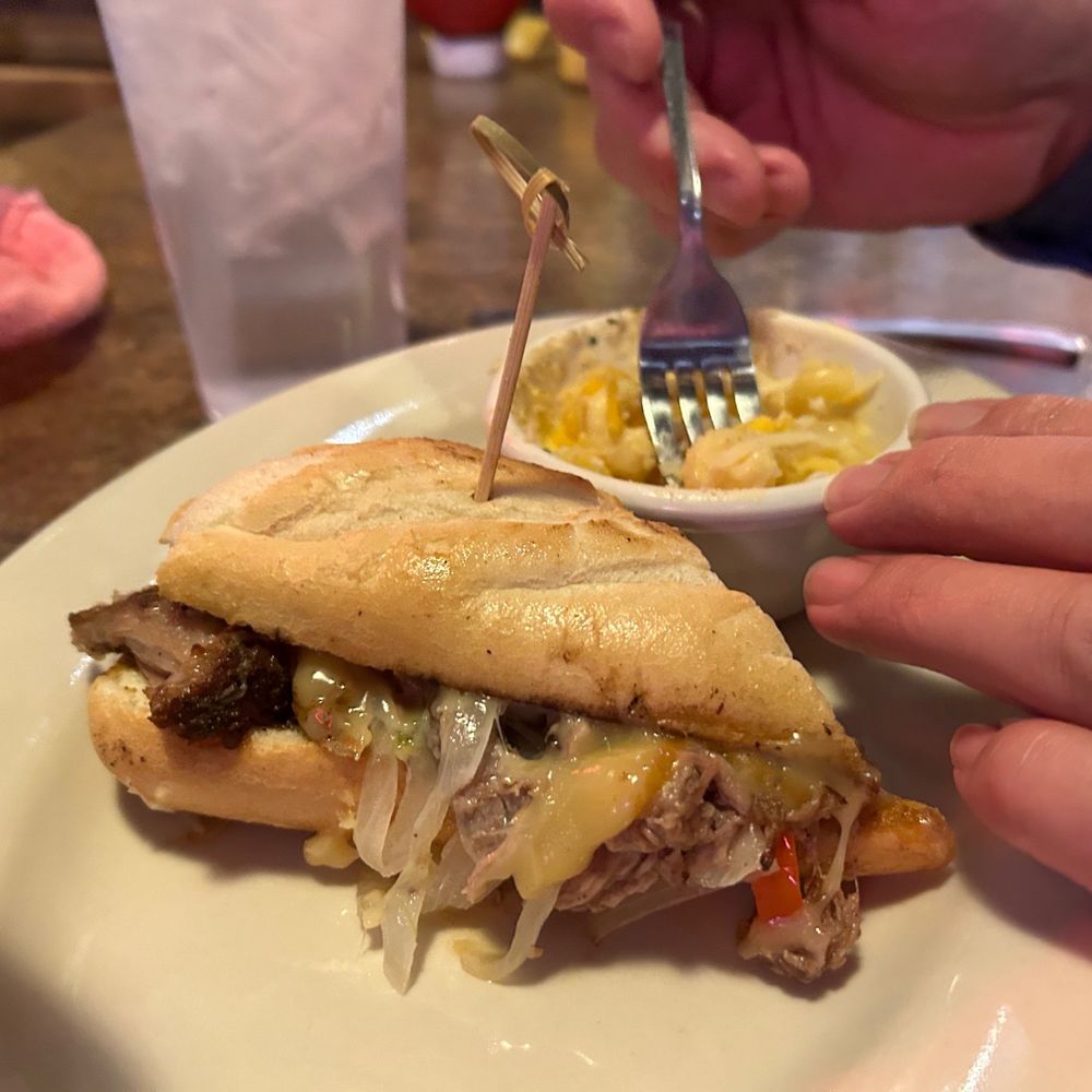 Sparky's Garage - Smoked Philly with Mac and cheese - American Near Me - Dillon, Montana Sparky's Garage - Smoked Philly with Mac and cheese - American Near Me - Dillon, Montana