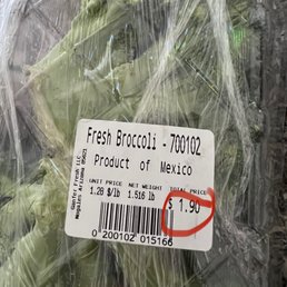 The right  price of the broccoli.