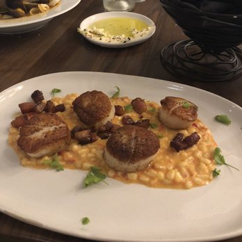 Harvest & Reel - Scallops and corn choux - American Near Me - St. Augustine, Florida Harvest & Reel - Scallops and corn choux - American Near Me - St. Augustine, Florida