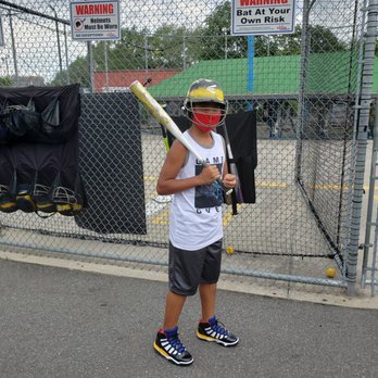 Jay Gee's - My son about to go into the batting catch - Amusement Parks Near Me - Methuen, Massachusetts