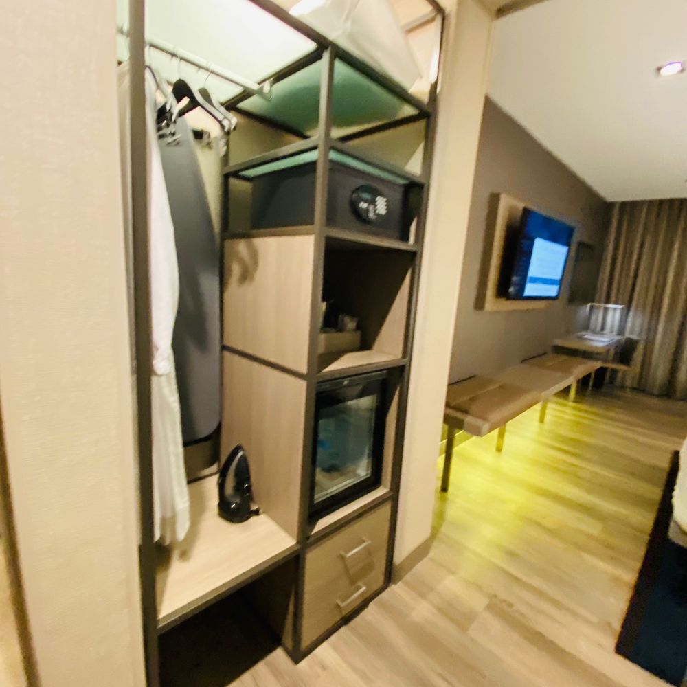 AC Hotel by Marriott Bridgewater - Tiny closet with iddy bitty drawers for your belongings and zero doors for the wardrobe - Hotels Near Me - Bridgewater, New Jersey AC Hotel by Marriott Bridgewater - Tiny closet with iddy bitty drawers for your belongings and zero doors for the wardrobe - Hotels Near Me - Bridgewater, New Jersey