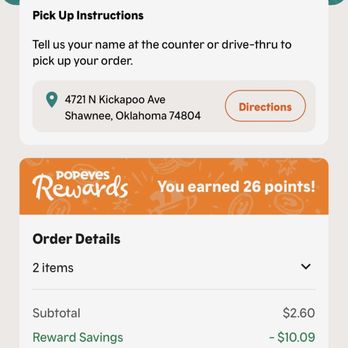 Popeyes Louisiana Kitchen - This is proof my order was placed and the manager on staff was rude and here's the proof. - Fast Food Near Me - Shawnee, Oklahoma