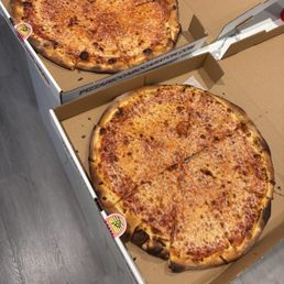 Two Large cheese pizza