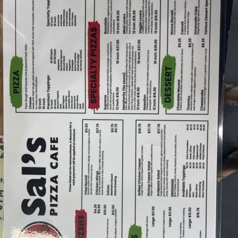 Sal’s - Menu - Italian Near Me - Gulf Breeze, Florida