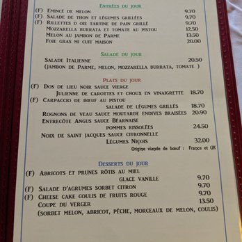 Brasserie Le Bourbon - Menu Specials. I had the Entrecote - Brasseries Near Me - Paris, 75