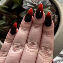 La Belle Nails and Spa - Ombré Black/Red Nails