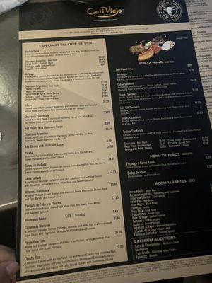Menu photo 1 Cali Viejo Restaurant Brandon, FL