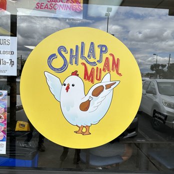 Shlap Muan Chicken Wings - Their logo outside - Chicken Wings Near Me - Long Beach, California Shlap Muan Chicken Wings - Their logo outside - Chicken Wings Near Me - Long Beach, California