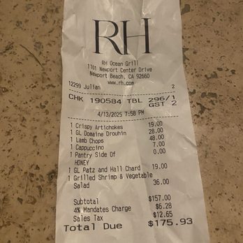 RH Ocean Grill at RH Newport Beach - Who paid??? - Seafood Near Me - Newport Beach, California RH Ocean Grill at RH Newport Beach - Who paid??? - Seafood Near Me - Newport Beach, California