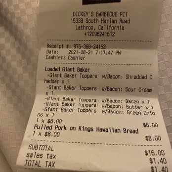 Dickey's Barbecue Pit - My order - Barbeque Near Me - Lathrop, California Dickey's Barbecue Pit - My order - Barbeque Near Me - Lathrop, California