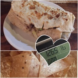 Veggie Burrito! No joke... 1.265lbs of goodness! Served with a side of tortilla chips! Veggie Burrito! No joke... 1.265lbs of goodness! Served with a side of tortilla chips!