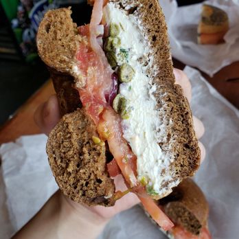 Wholy Bagel - Nova lox sandwich on pumpernickel, toasted - Bagels Near Me - Austin, Texas Wholy Bagel - Nova lox sandwich on pumpernickel, toasted - Bagels Near Me - Austin, Texas