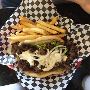 Ammos Mediterranean Grill - Beef shwarma pita w/ fries - Mediterranean Near Me - Glendale, Arizona