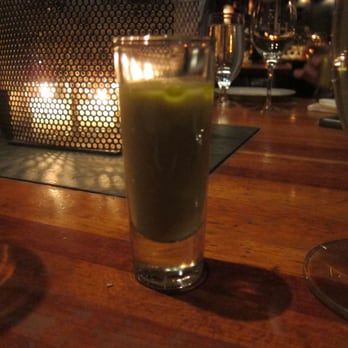 Hearth - Smoked Pea Soup Shooter - New American Near Me - New York, New York Hearth - Smoked Pea Soup Shooter - New American Near Me - New York, New York