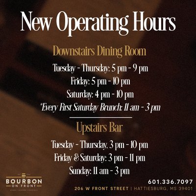Menu photo 1 Bourbon On Front Hattiesburg, MS Menu photo 1 Bourbon On Front Hattiesburg, MS