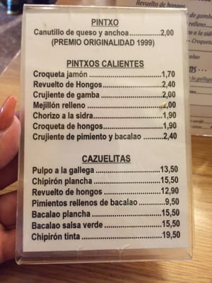 Menu photo 8 La Viña Donostia / San Sebastián, SS Menu photo 8 La Viña Donostia / San Sebastián, SS