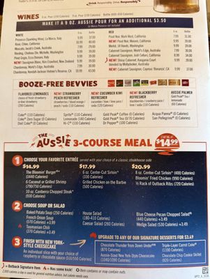 Menu photo 1 Outback Steakhouse Euless, TX Menu photo 1 Outback Steakhouse Euless, TX