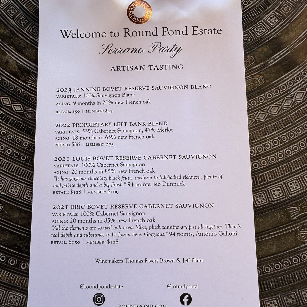 Round Pond Estate Winery - Personalized wine pairing - Wineries Near Me - Rutherford, California Round Pond Estate Winery - Personalized wine pairing - Wineries Near Me - Rutherford, California