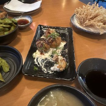 Kinzuu Izakaya - Takoyaki, miso soup and enoki (tempura mushroom) - Izakaya Near Me - Las Vegas, Nevada Kinzuu Izakaya - Takoyaki, miso soup and enoki (tempura mushroom) - Izakaya Near Me - Las Vegas, Nevada