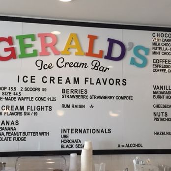 Gerald's Ice Cream Bar - These are a few flavors - Ice Cream & Frozen Yogurt Near Me - Virginia Beach, Virginia Gerald's Ice Cream Bar - These are a few flavors - Ice Cream & Frozen Yogurt Near Me - Virginia Beach, Virginia