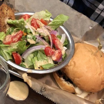 Atlas Tavern - Black garlic burger (sub grilled chicken) - Pubs Near Me - Columbus, Ohio