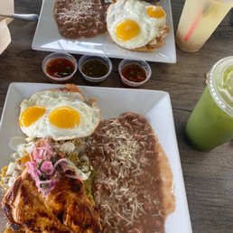 Delicious chicken and steak Chilaquiles Delicious chicken and steak Chilaquiles